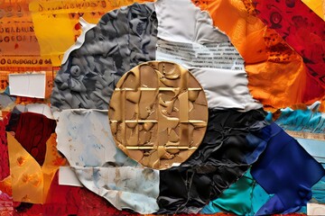 collage of textures close up a close up of the nobel peace prize