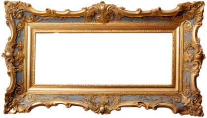 Elegant European Picture Frame isolated on white background. Generative AI.