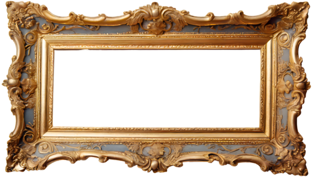 Elegant European Picture Frame isolated on white background. Generative AI.