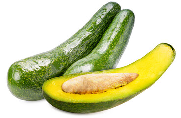 Fresh Avocados on white background, Fresh Long Neck Avocados isolate on white background with clipping path.