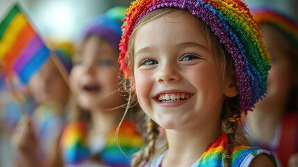 Fototapeta premium A Rainbow Smile in a World of Blurs