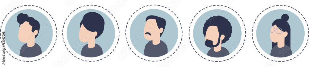 Poster five diverse user profile icons representing a range of individuals.
