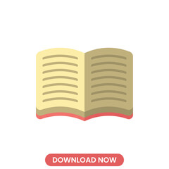 Open book icon vector retro illustration. education concept vector design. Perfect for web and mobile UIUX. Modern, minimalistic vector style. Ideal for app interfaces, website elements.