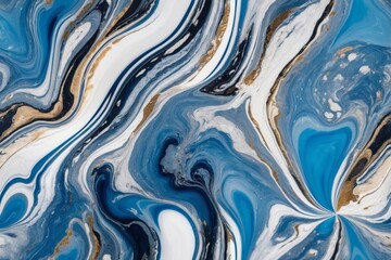 Fototapeta premium Abstract blue, white, and gold swirling patterns