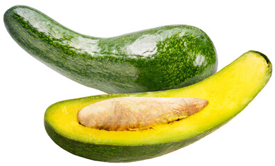 Fresh Avocados on white background, Fresh Long Neck Avocados isolate on white background PNG File.