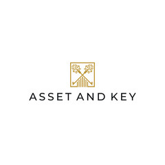 key and home logo design template elements