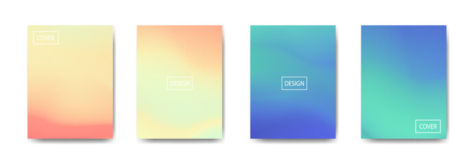 set of abstract background with beautiful gradation color, colorful background for poster flyer banner backdrop.vertical banner.cool fluid background vector illustration