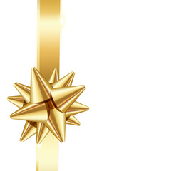golden ribbon with bow