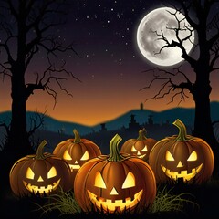 halloween background with pumpkin