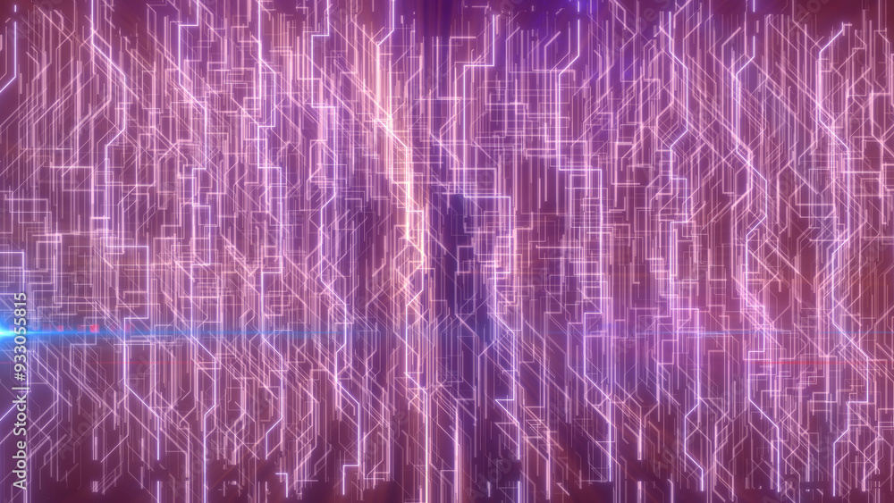 Aufkleber abstract glowing energy futuristic purple hi-tech abstract background made of lines and computer str