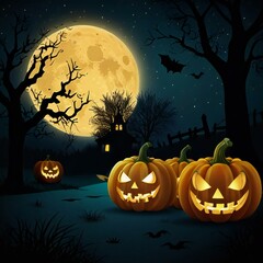 Fototapeta premium halloween background with pumpkin