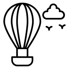 Hot Air Baloon Icon Style