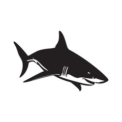 Shark silhouette vector with white Background