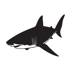 Shark silhouette vector with white Background
