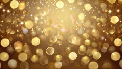 Obraz premium Abstract shimmering background with lights. Defocused golden bokeh lights. Valentine's Day, Christmas, New Year background.