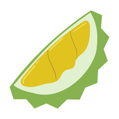 Slice of durian fruit illustration