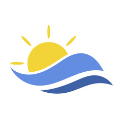 Sea and sun vector logo
