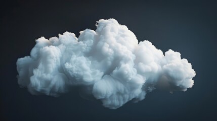 A single, fluffy white cloud floats against a deep, dark sky, offering a striking contrast and serene beauty.