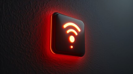 Fototapeta premium high tech trendy, modern, futuristic, glossy wi fi sign(symbol, icon) on dark background