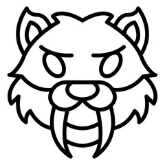 Saber Toothed Tiger Icon Style