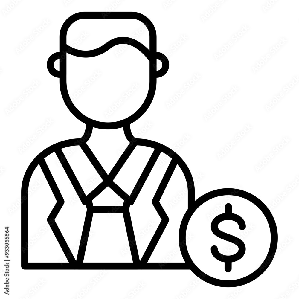 Wall mural Investor Icon Style