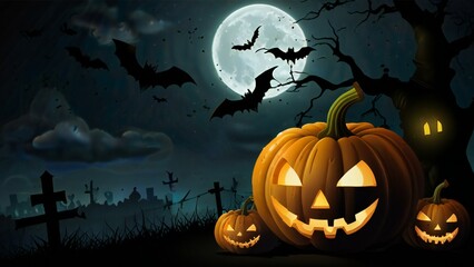 Fototapeta premium halloween background with pumpkin