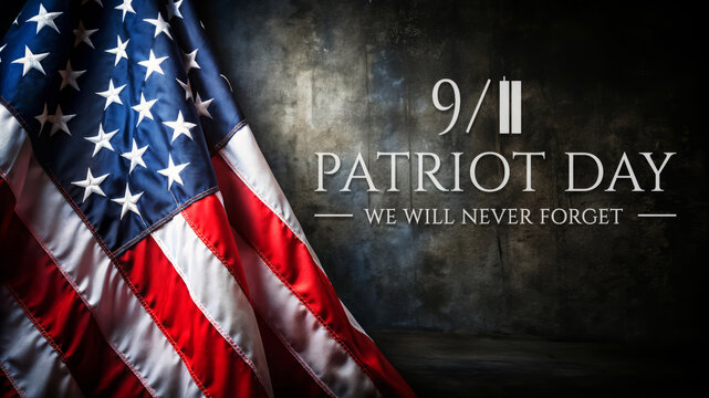 Patriot Day 9/11 American Flag We Will Never Forget.
