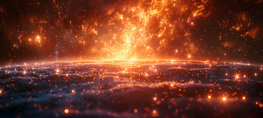 Naklejka premium Abstract background with luminous light bursts