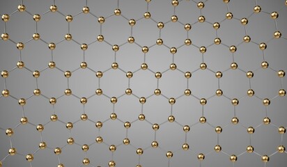 Abstract background with golden spheres - 3D illustration