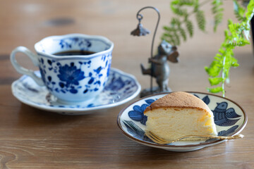 チーズケーキとコーヒー
