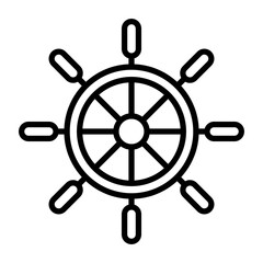 Obraz premium Ship Wheel Icon Style