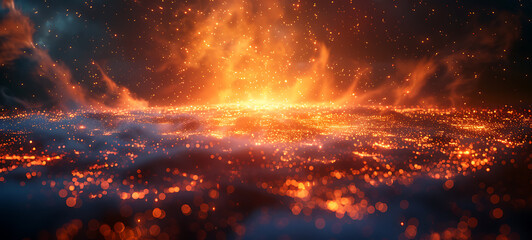 Abstract background with luminous light bursts