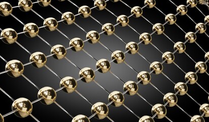 Abstract background with golden spheres - 3D illustration
