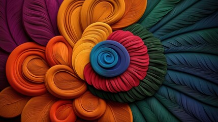 Fototapeta premium A vibrant and colorful abstract design featuring swirling shapes and layers, perfect for artistic and creative projects.