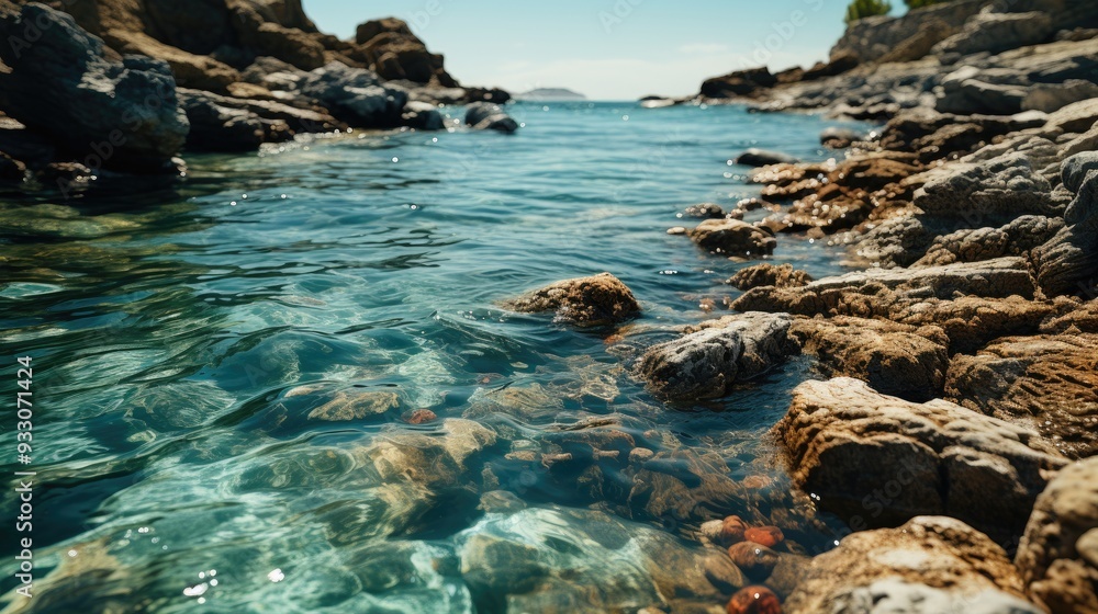 Poster rocky coast of the sea