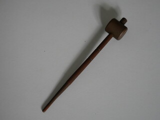 hammer and nails on wood background