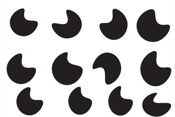 Fototapeta premium Organic abstract fluid shapes set. Creative liquid blob elements with curvy line. Simple irregular curved dynamic forms, modern smooth drops. Flat vector