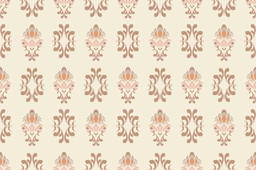 Ikat tribal Indian seamless pattern. Ethnic Aztec fabric carpet mandala ornament native boho chevron textile.Geometric African American oriental traditional vector illustrations. Embroidery style.