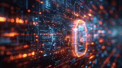 Data server room, Data storage room, Futuristic concept of data server and security of data