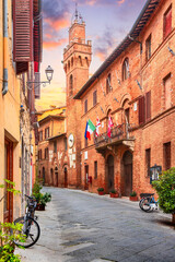 Obraz premium Buonconvento, Tuscany. Typical medieval tuscan town, in Province of Siena, Italy travel place.