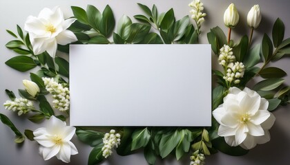 Whispers of Nature: White Card with a Floral and Green Accent