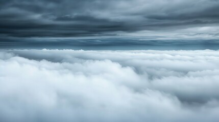 Obraz premium Ethereal Mist, a serene scene of wispy white fog drifting through dark tones, creating an atmospheric landscape that evokes calm and introspection.