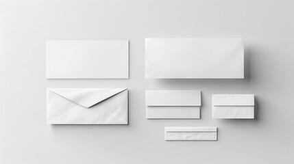 Corporate stationery set mockup at white textured paper background. 