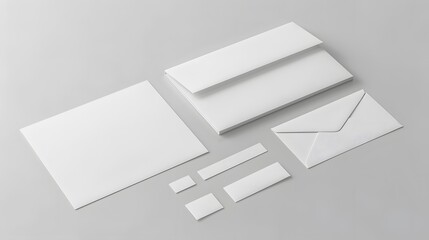 Corporate stationery set mockup at white textured paper background. 