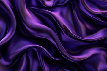 Luxurious purple satin fabric with elegant waves folds