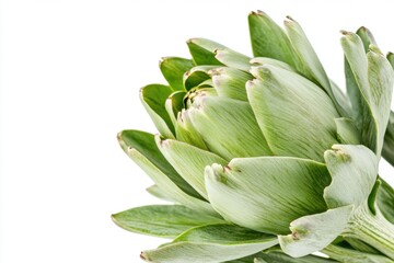 Fresh green artichoke on white background