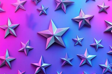 Obraz premium Vibrant star shapes on gradient background