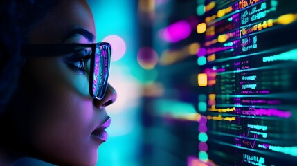 Techprofessional Analyzing Data on Computer Screen in Office Environment