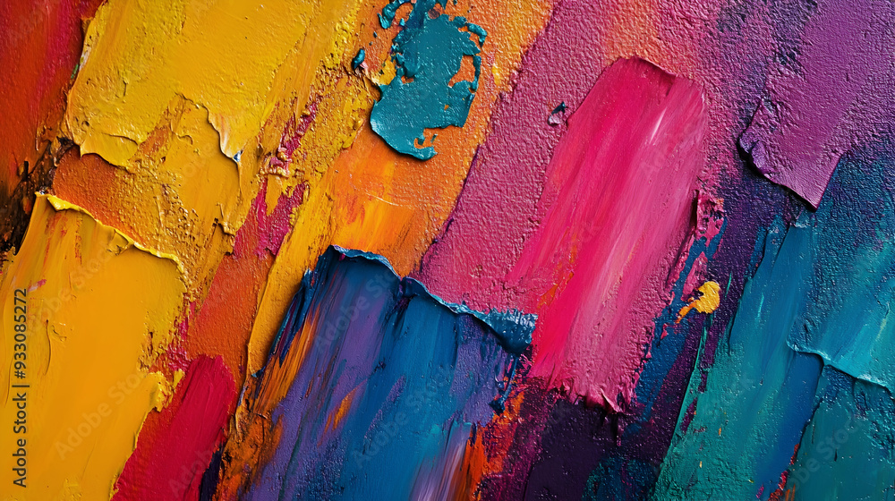 Poster a lively background showcasing a spectrum of colors combined with diverse textures, creating a visua