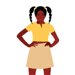 Young stylish black woman in elegant style vector